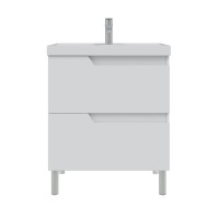 Мебель для ванной комнаты СаНта Антарес 70 напольная, 2 ящика, белый глянец