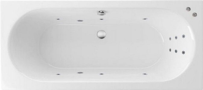 Акриловая ванна Excellent Oceana Slim WAEX.OCE17S.LINE 170x75 см, встраиваемая, с гидромассажем, белая, с каркасом, со сливом-переливом