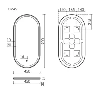 Зеркало Sancos Oval 45 с фронтальной подсветкой Зеркало Sancos Oval 45 с фронтальной подсветкой