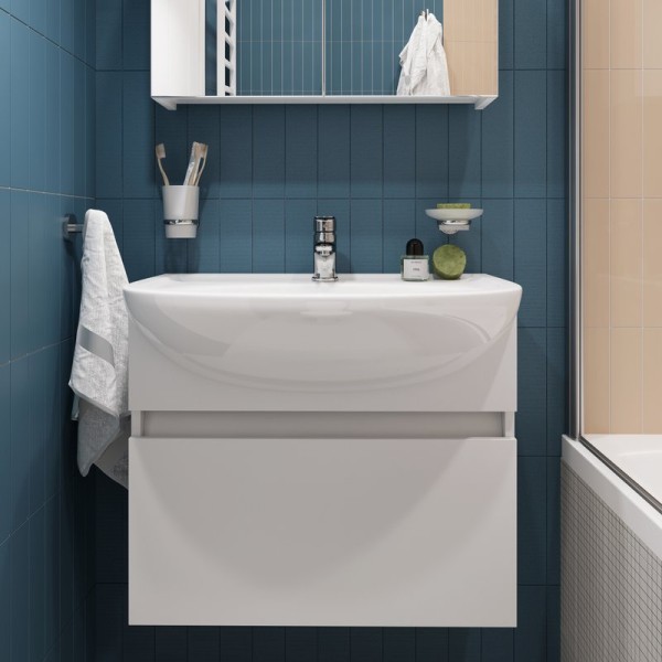 Тумба с раковиной DIWO Тула 65 подвесная, с сифоном