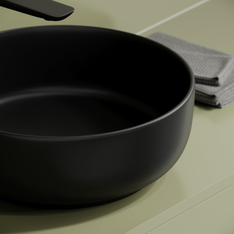 Накладная раковина Ceramicanova Taycan CN12003MB 37х37 матовая черная