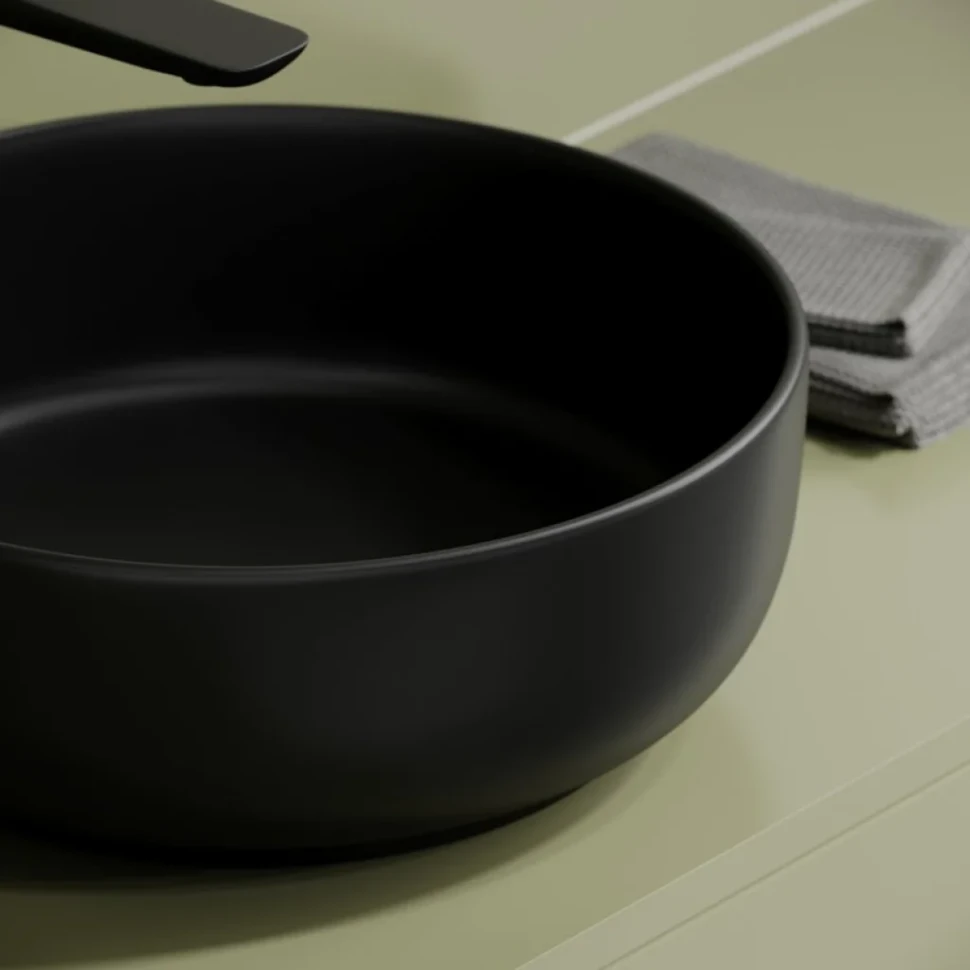 Накладная раковина Ceramicanova Taycan CN12003MB 37х37 матовая черная