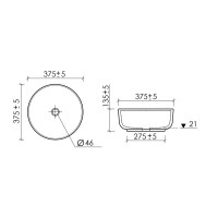 Накладная раковина Ceramicanova Taycan CN12003MB 37х37 матовая черная