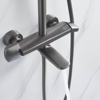Душевая стойка Rose R3936T оружейная сталь