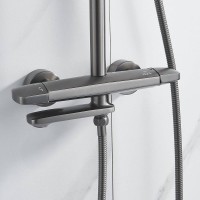 Душевая стойка Rose R3936T оружейная сталь