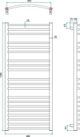 Полотенцесушитель электрический Grota Calma 48х120