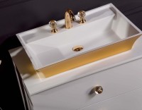 Накладная раковина Armadi Art NeoArt 803 67 золото, прямоугольная, искусственный камень, с 1 отверстием под смеситель