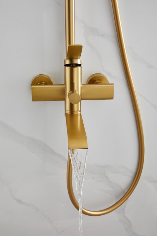 Душевая стойка BELZ B812 B24812-5 брашированное золото