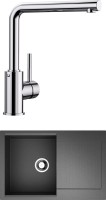Комплект Мойка Omoikiri Daisen 78-BL черная + Смеситель Blanco Mila 524213