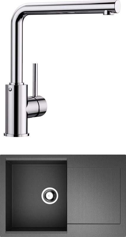 Комплект Мойка Omoikiri Daisen 78-BL черная + Смеситель Blanco Mila 524213