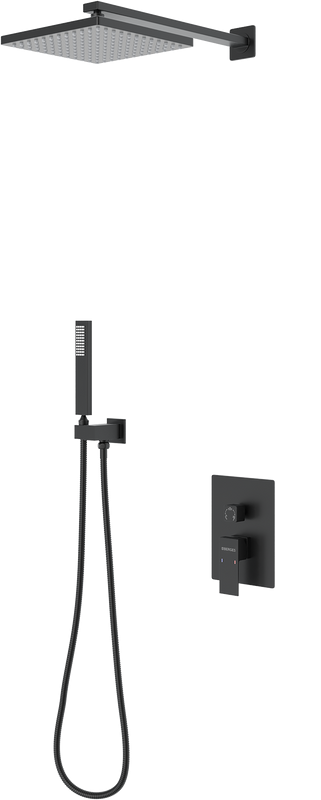 Душевой комплект Berges Figure 2S 071032 С ВНУТРЕННЕЙ ЧАСТЬЮ, черный матовый