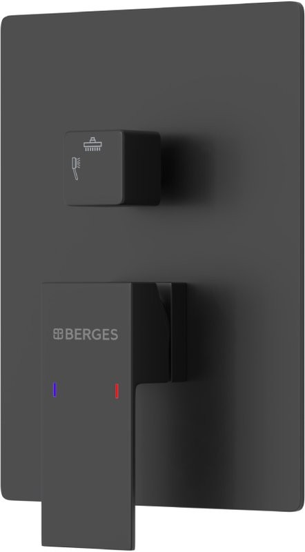 Душевой комплект Berges Figure 2S 071032 С ВНУТРЕННЕЙ ЧАСТЬЮ, черный матовый
