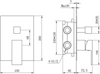 Душевой комплект Berges Figure 2S 071032 С ВНУТРЕННЕЙ ЧАСТЬЮ, черный матовый