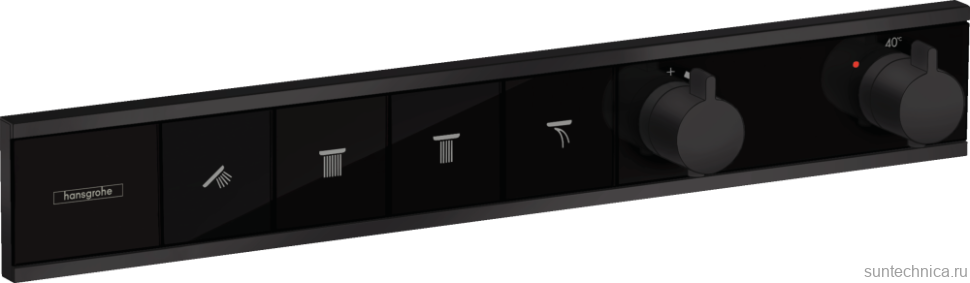 Термостатический смеситель встраиваемый Hansgrohe RainSelect 15382670 С ВНУТРЕННЕЙ ЧАСТЬЮ, матовый черный