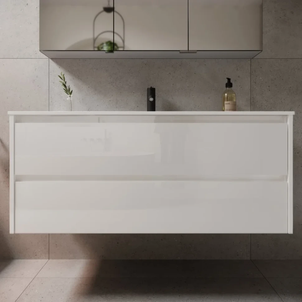 Тумба с раковиной Sancos Libra 120 см белый глянец