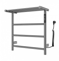 Полотенцесушитель электрический Wonzon & Woghand Bonn WW-AL402-GM 50x45 см, подключение справа, графит, лесенка, с полкой