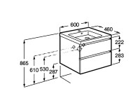 Тумба с раковиной Roca Domi 60 синий матовый