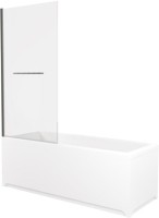 Шторка на ванну Allen Brau Priority 3.31024.BA 80 см, профиль серебро браш, стекло прозрачное Optiwhite