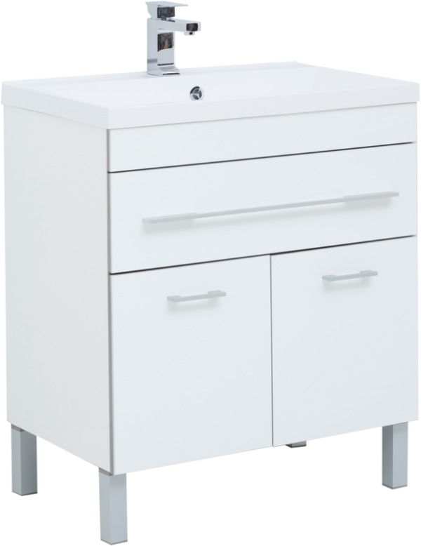 Тумба под раковину Aquanet Верона 75 белая, 1 ящик, 2 двери