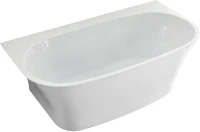 Акриловая ванна Vincea VBT-423-1700 170x90 см, пристенная, белая, овальная, с каркасом, со сливом-переливом
