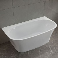 Акриловая ванна Vincea VBT-423-1700 170x90 см, пристенная, белая, овальная, с каркасом, со сливом-переливом