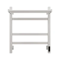 Полотенцесушитель электрический Grota Tela 530х600 RAL9016 EL 60x55 см, подключение справа, слева, скрытое подключение справа, матовый белый, лесенка, из стали, с полкой