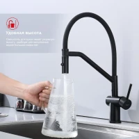 Смеситель для кухни со съемным изливом на магните Raglo R86.41.06, черный Смеситель для кухни со съемным изливом на магните Raglo R86.41.06, черный