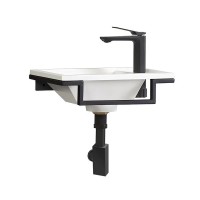 Консоль с раковиной Belux Мини 40 подвесная, цвет консоли черный, сифон квадратный, черный