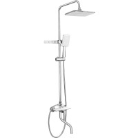 Душевая стойка Frap F24002 с крючками, хром