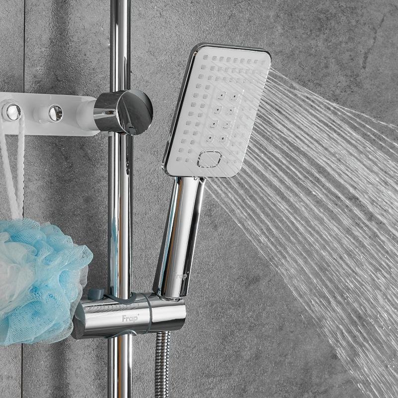 Душевая стойка Frap F24002 с крючками, хром