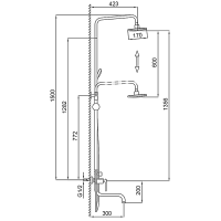 Душевая стойка Frap F24002 с крючками, хром
