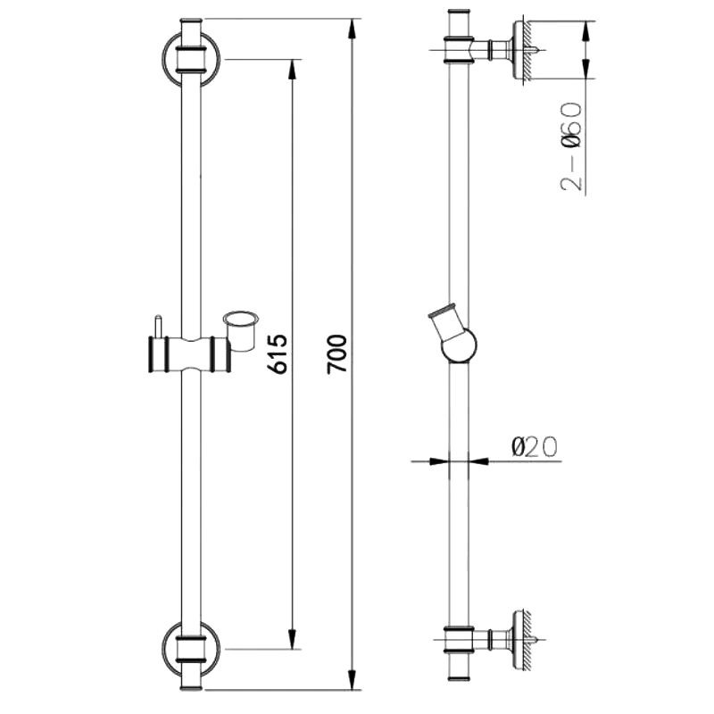 Душевая штанга Caprigo Parts 99-568-vot бронза