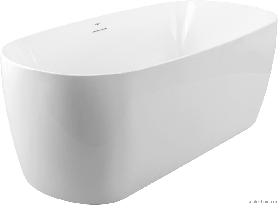 Акриловая ванна BelBagno BB415 170x80 см, отдельностоящая, белая, овальная, со сливом-переливом, с донным клапаном