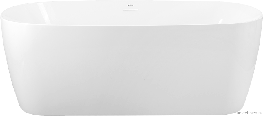 Акриловая ванна BelBagno BB415 170x80 см, отдельностоящая, белая, овальная, со сливом-переливом, с донным клапаном