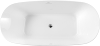 Акриловая ванна BelBagno BB415 170x80 см, отдельностоящая, белая, овальная, со сливом-переливом, с донным клапаном