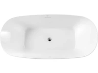 Акриловая ванна BelBagno BB415 170x80 см, отдельностоящая, белая, овальная, со сливом-переливом, с донным клапаном