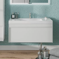 Тумба под раковину без столешницы KERAMA MARAZZI Modula 100 подвесная, глянцевая белая