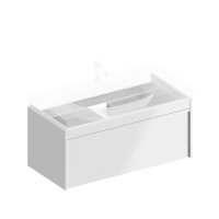 Тумба под раковину без столешницы KERAMA MARAZZI Modula 100 подвесная, глянцевая белая