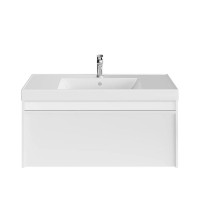 Тумба под раковину без столешницы KERAMA MARAZZI Modula 100 подвесная, глянцевая белая