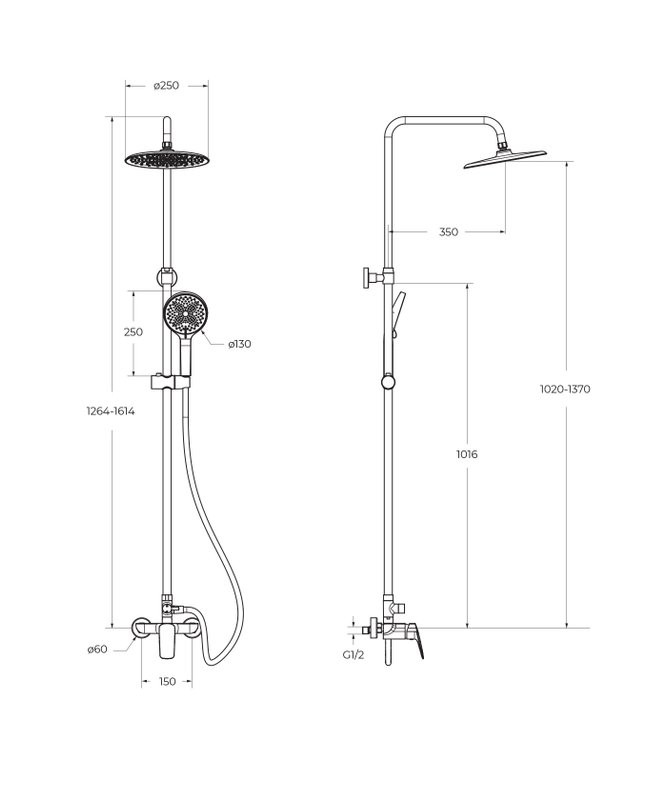 Комплект для ванной BelBagno Marino MARINO-DOCM/LVM-CRM хром