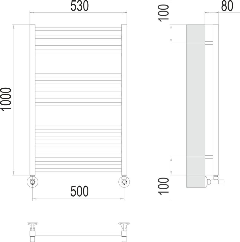 Полотенцесушитель водяной Terminus Ватикан П16 0 500х100