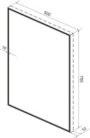 Зеркало Wellsee 7 Rays’ Spectrum 50х75 черное матовое