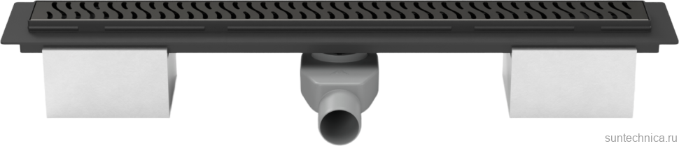 Душевой трап (лоток) MCH Chudej Harmony CHPA650HC 65 см, решетка матовая черная, с сифоном