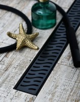 Душевой трап (лоток) MCH Chudej Harmony CHPA650HC 65 см, решетка матовая черная, с сифоном