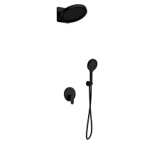 Душевая система скрытого монтажа для душа, лейка, верхний душ, черный AQUAme AQM8402MB
