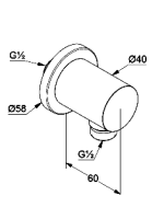 Шланговое подключение Kludi Nova Fonte Puristic 20543N2-15 оружейная сталь PVD Шланговое подключение Kludi Nova Fonte Puristic 20543N2-15 оружейная сталь PVD