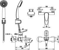 Смеситель для ванны с душем Bravat Drop F64898C-B