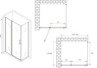 Душевой уголок Abber Sonnenstrand AG04140S-S85 85x140, профиль хром, стекло прозрачное