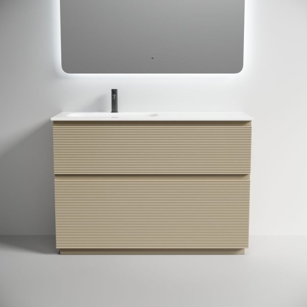 Тумба под раковину в ванную Sancos Folk Floor левая 1190х445х850 мм, напольная с двумя ящиками, Капучино