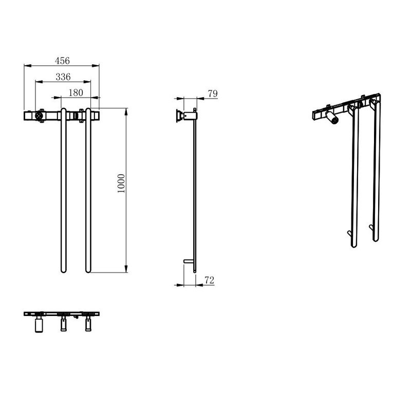 Полотенцесушитель электрический AQUAme встраиваемый c терморегуляторм AQM3132CR